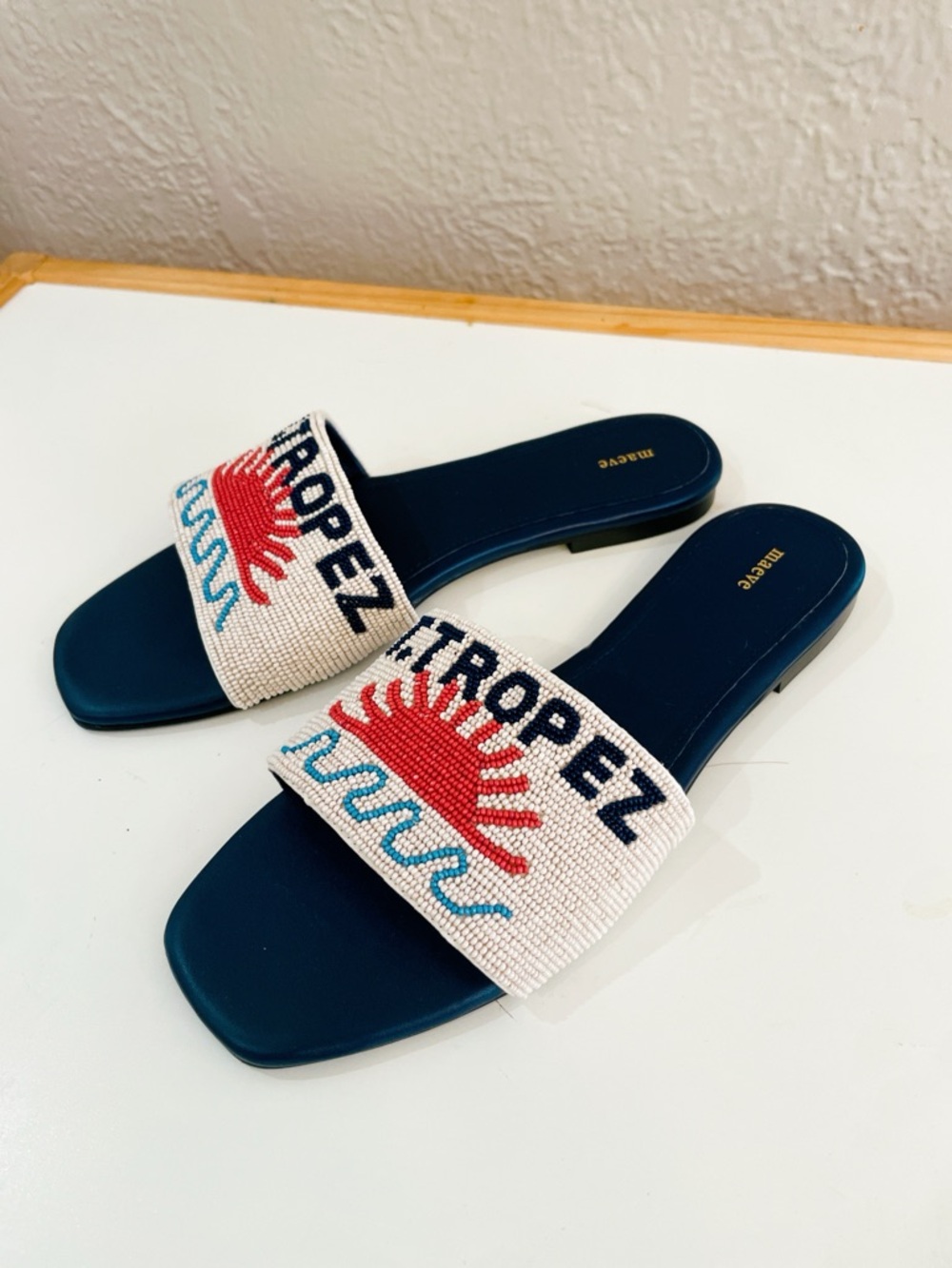 Maeve the Fiona beaded slide sandals St Tropez Women’s size 9 US 40 EU NEW - Picture 2 of 5